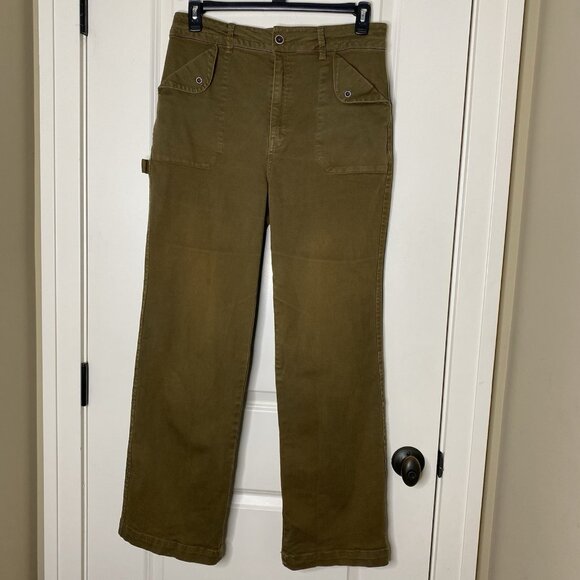 Anthropologie Denim - Anthropologie Unpublished Parker Pants Green High Rise Straight Leg Jean Size 32